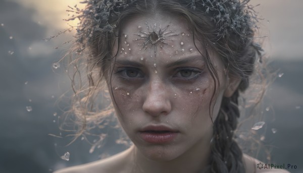 The serene presence of a female in a lush dynamic scene