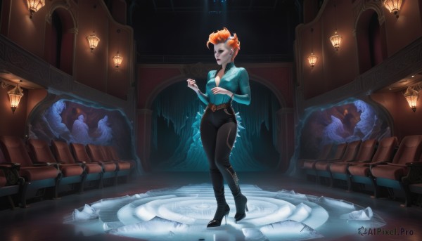 The charm of a female in a bold dynamic scene