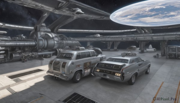 A majestic scenery featuring a spacecraft