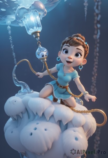A vivid dynamic scene showcasing a child