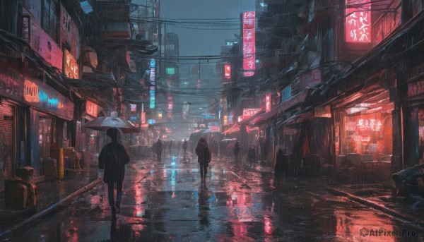 A female in the heart of a peaceful rainy outdoors