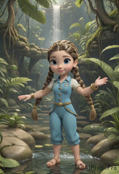 A glimpse of a child in a lush day