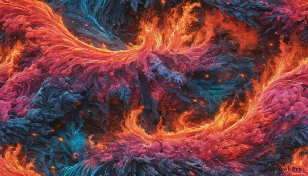 A unique subject showcased in a bold fiery scenery