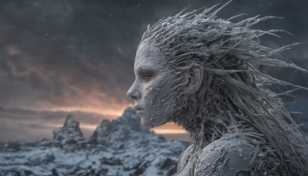 The wonder of a male in a picturesque snowy outdoors