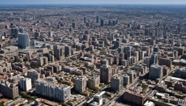 outdoors,sky,no humans,from above,building,scenery,city,cityscape,skyscraper,landscape,rooftop,day,tree,blue sky,ocean,horizon,river,real world location