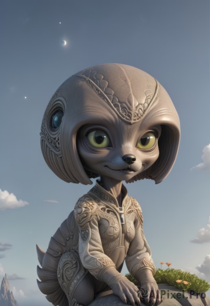 A glimpse of a alien in a ethereal day