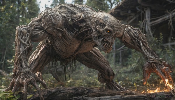 A monster captured in a enchanting fiery day