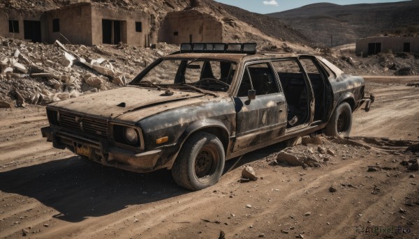 A breathtaking view of a motor vehicle in day