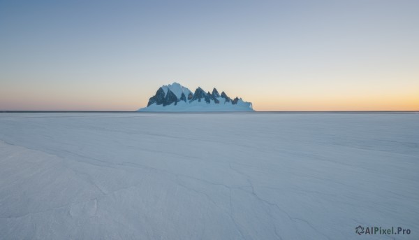 A captivating landscape within snowy outdoors