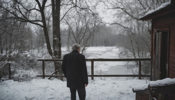 A male in a dynamic snowy outdoors