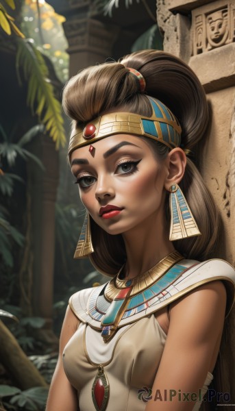 A female in a picturesque day