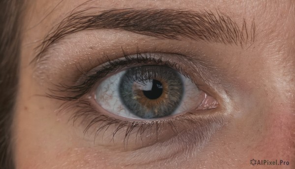 1girl,solo,looking at viewer,blue eyes,brown hair,1boy,male focus,eyelashes,close-up,1other,reflection,realistic,eye focus