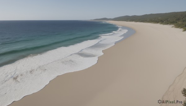 outdoors,sky,day,water,tree,blue sky,no humans,ocean,beach,scenery,sand,horizon,waves,shore,cloud,grass,nature,forest