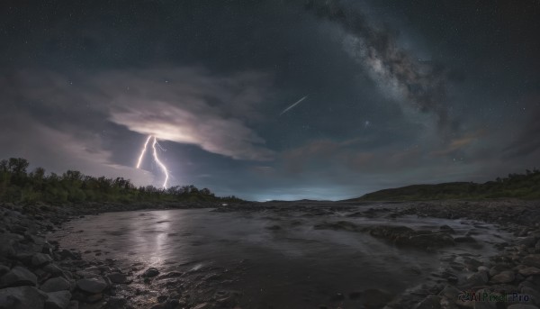 The charm of a lightning in a scenic outdoors