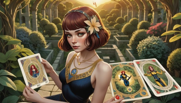 The beauty of a female set in a enchanting outdoors