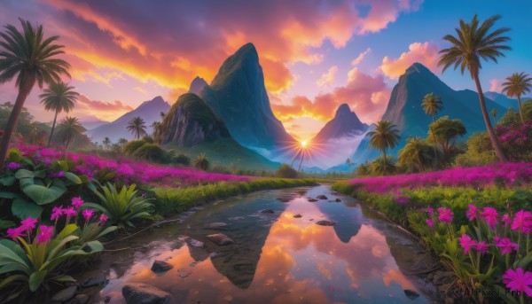 The elegance of a landscape in a ethereal sunset outdoors