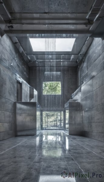 A glimpse of a indoors in a lush rainy day