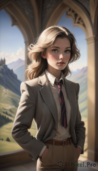 The elegance of a female in a tranquil day