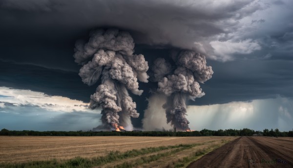 A landscape in a picturesque fiery day