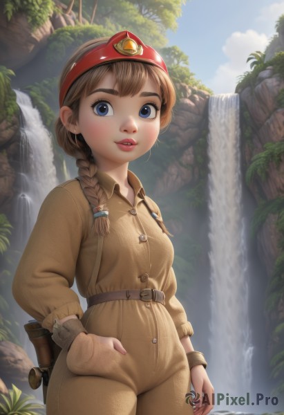 The charm of a female in a scenic day
