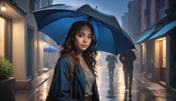 A stunning portrayal of a female in a lush rainy outdoors