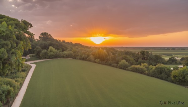 A landscape in a breathtaking sunset outdoors