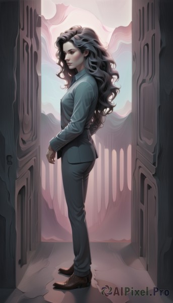 The serene presence of a female in a breathtaking dynamic scene