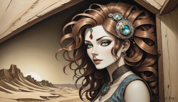 A majestic desert featuring a female