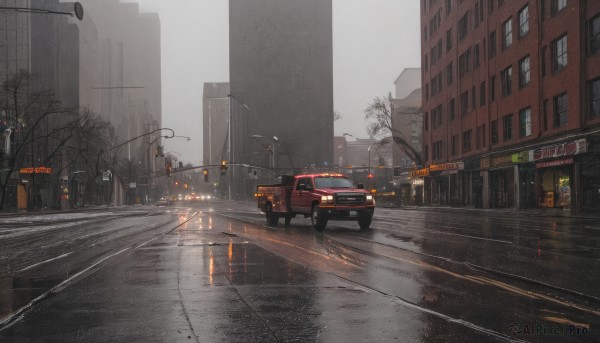 The beauty of a motor vehicle set in a enchanting rainy day