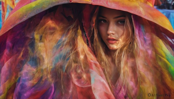 A female in the heart of a majestic dynamic scene