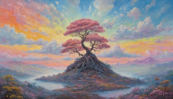 The beauty of a landscape set in a enchanting sunset day