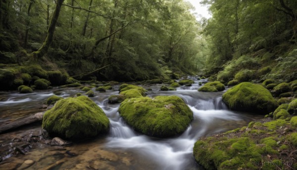 The beauty of a waterfall set in a calm day