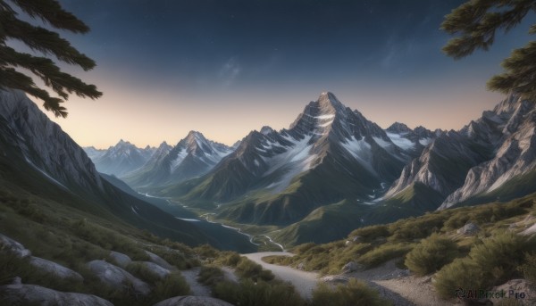 A landscape framed by the beauty of a majestic snowy outdoors
