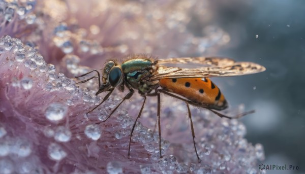 blurry, no humans, depth of field, animal, bug, fish, bubble, underwater, realistic, antennae