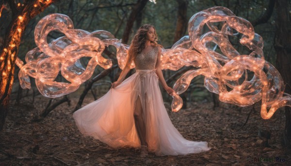 The wonder of a female in a peaceful outdoors