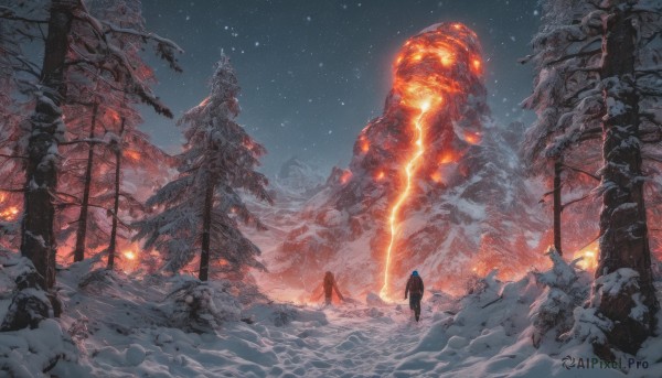 A graceful view of a unique subject in snowy outdoors