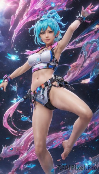 A female showcased in a vivid dynamic scene
