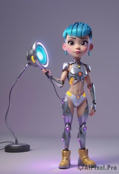 The charm of a cyborg in a scenic dynamic scene