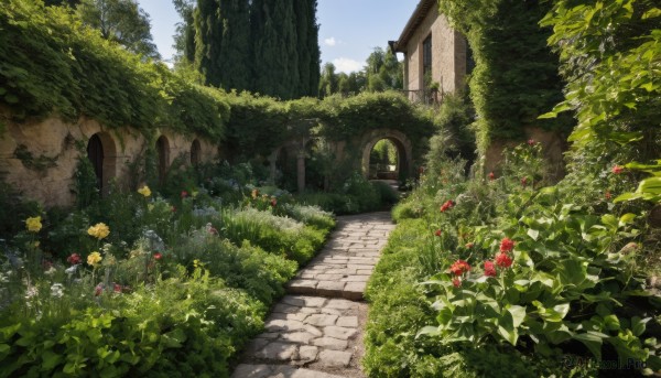 The allure of a garden in a inviting day