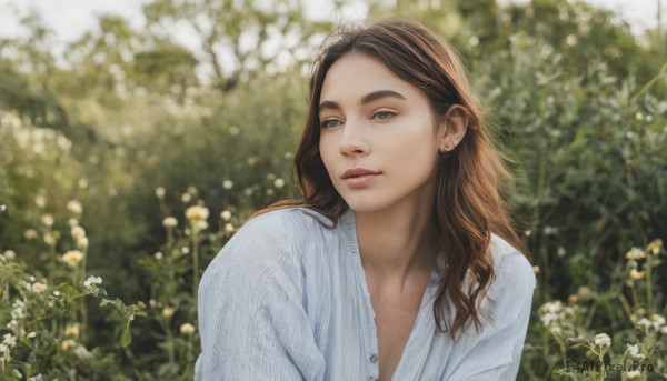 The beauty of a female set in a calm day