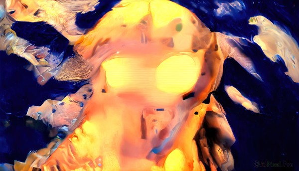 A male caught in a breathtaking fiery dynamic scene