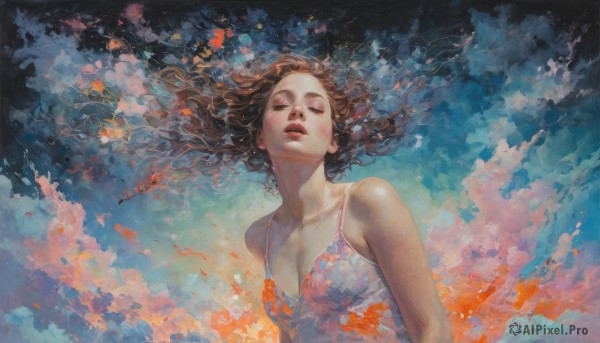 A female in a picturesque cloud