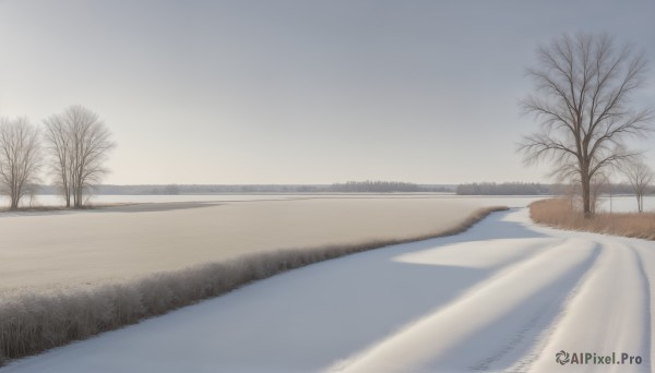 A stunning portrayal of a landscape in a lush snowy day