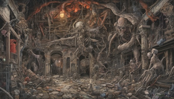 A monster in a serene scenery