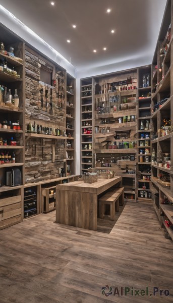 indoors,cup,no humans,bottle,box,scenery,alcohol,drinking glass,wooden floor,light,wine glass,stool,wine,shelf,wine bottle,ceiling,bar (place),counter,ceiling light,whiskey,chair,stairs,shop,loaded interior