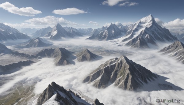A charming snowy day featuring a landscape