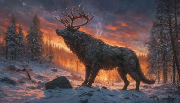 A stunning portrayal of a unique subject in a lush snowy outdoors