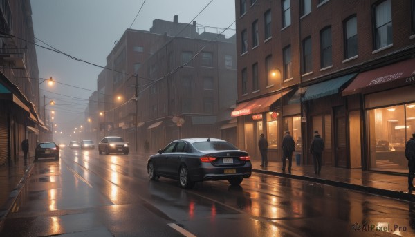 A motor vehicle framed by the beauty of a lush rainy outdoors