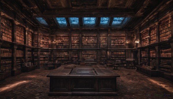 day,indoors,book,no humans,window,shadow,chair,table,sunlight,scenery,wooden floor,stairs,bookshelf,lamp,shelf,book stack,library,ceiling,ladder,voile,candle,candlestand