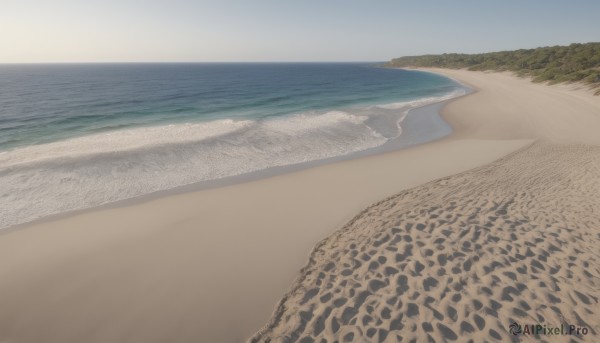 outdoors,sky,day,water,tree,no humans,ocean,beach,scenery,sand,horizon,waves,shore,cloud,blue sky,nature